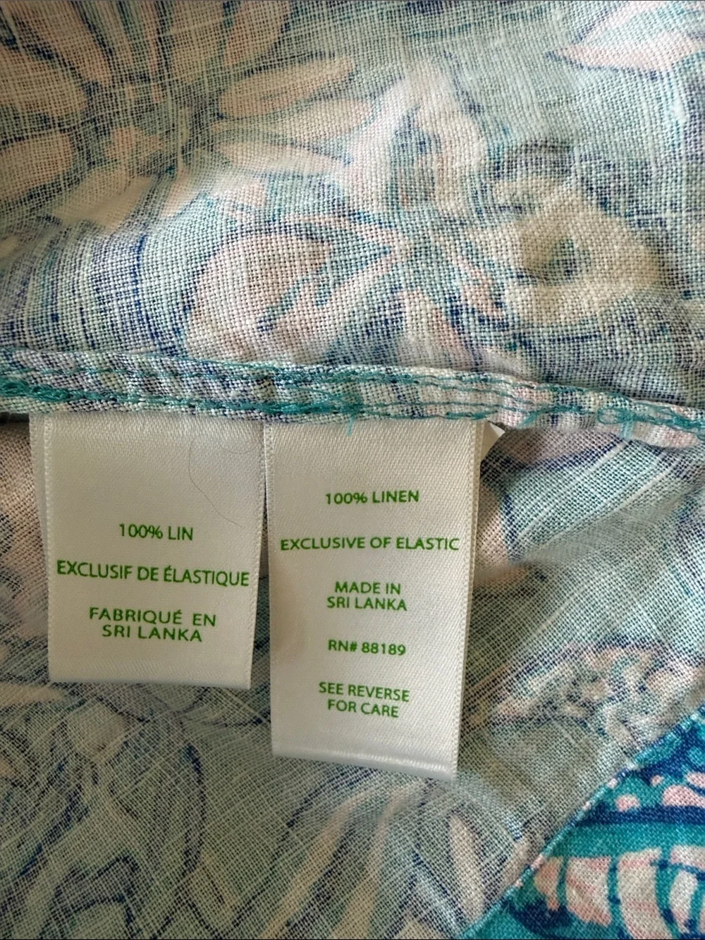 Lilly Pulitzer MiaLeigh elbow length linen top size 2